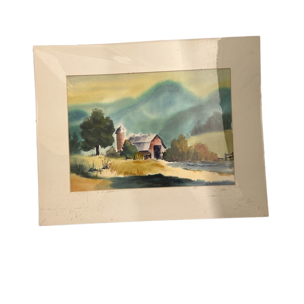 Original matted water color painting by 20th century painter.